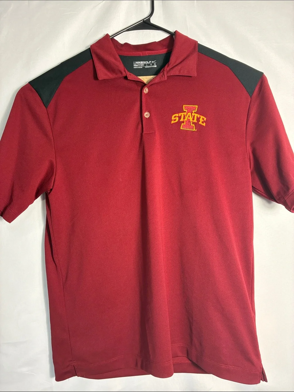 Nike Men’s Dri-FIT Iowa State Cyclones Red Polo Shirt Size Large